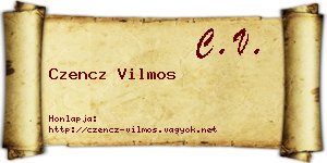 Czencz Vilmos névjegykártya