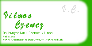 vilmos czencz business card